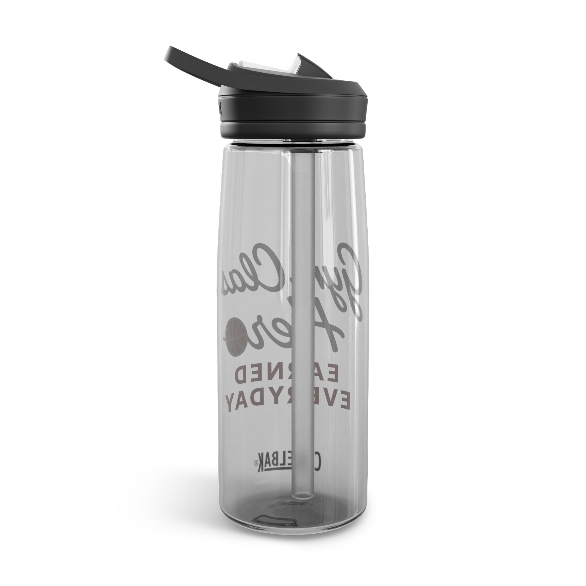 Gym Class Hero Water Bottle — CamelBak Eddy 20oz/25oz, "Earned Everyday" Basketball Design