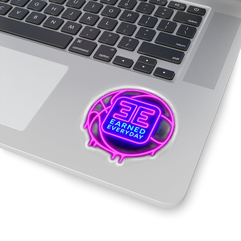 Earned Everyday Neon Basketball Sticker — Drip Kiss-Cut Vinyl