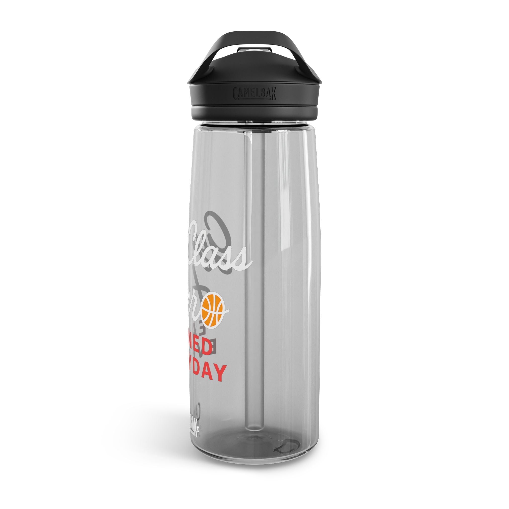 Gym Class Hero Water Bottle — CamelBak Eddy 20oz/25oz, "Earned Everyday" Basketball Design