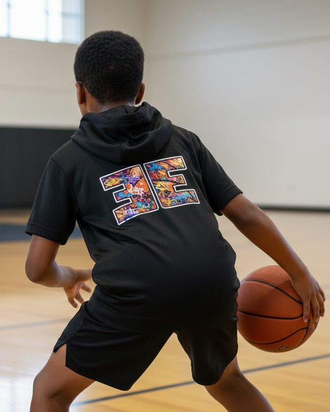 Dri Tech Graffiti Ball Short Sleeve Hoodie