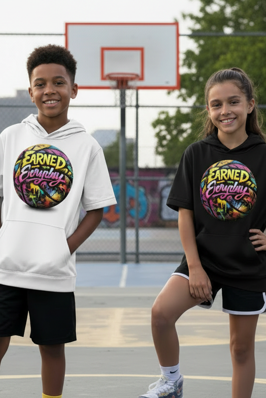 Dri Tech Graffiti Ball Short Sleeve Hoodie